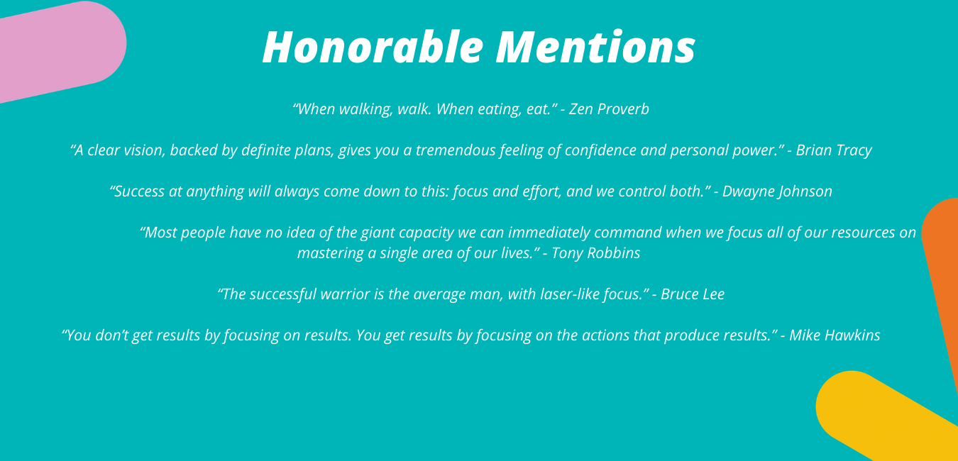 Motivational quotes to develop focus