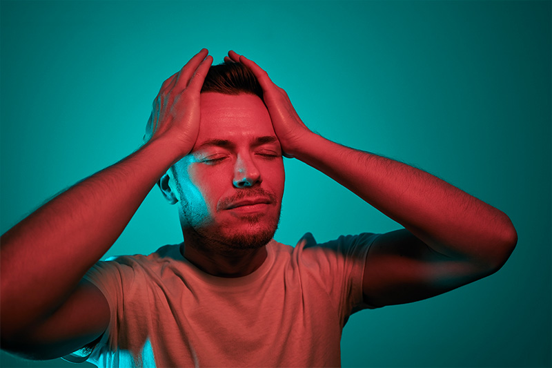 Stressed man